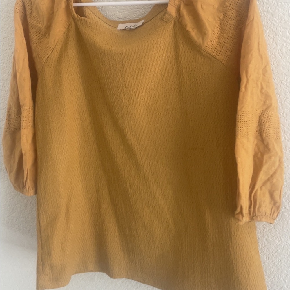 Mustard Yellow Textured Blouse